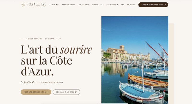 Page d'accueil du site Cabinet Gallieni