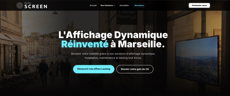 Page d'accueil du site Digital Screen